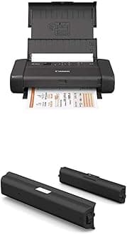 Wireless Mobile Printer with Airprint and Cloud Compatible, Black + LK-72 Battery Pack, Compatibile to The Canon PIXMA TR150