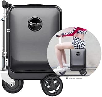 Smart Rideable Suitcase 26L, Lightweight Electric Luggage Scooter For Travel With Digital Lock, Waterproof And Lightweight (Black)