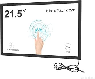 GreenTouch 21.5 Inch Multi Interactive Infrared Touch Frame, IR Touch Screen Overlay Kits, IR Touch Screen Panel Bezel with 3mm Tempered Glass…