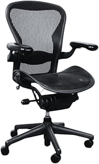 Herman Miller Office Chair Size B | Fully Adjustable with All Features Included| Quick and Easy Assembly| Renewed| 10 Year Warranty| Hardwood Floor Roller Blade Style Wheels Included