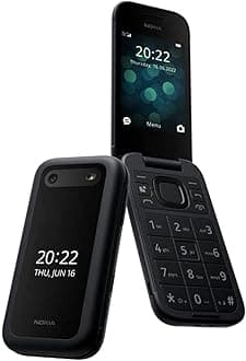 Nokia 2660 Flip 4G, 2.8 inch screen, Dual SIM Feature Phone with a Big display, Emergency button, preloaded Gameloft Games and Origin Data - Black
