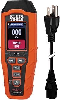 Klein Tools RT390 Circuit Analyzer with Large LCD, Identifies Wiring Faults, GFCI and AFCI Tester, Voltage Drop, Displays Trip Time,Orange