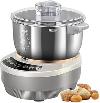 Electric Dough Maker with Ferment Function, 304 Stainless Steel Professional Large Capacity Automatic kneading Machine, Thermostatic Fermentation, Intelligent Timer （Grey） (7L)