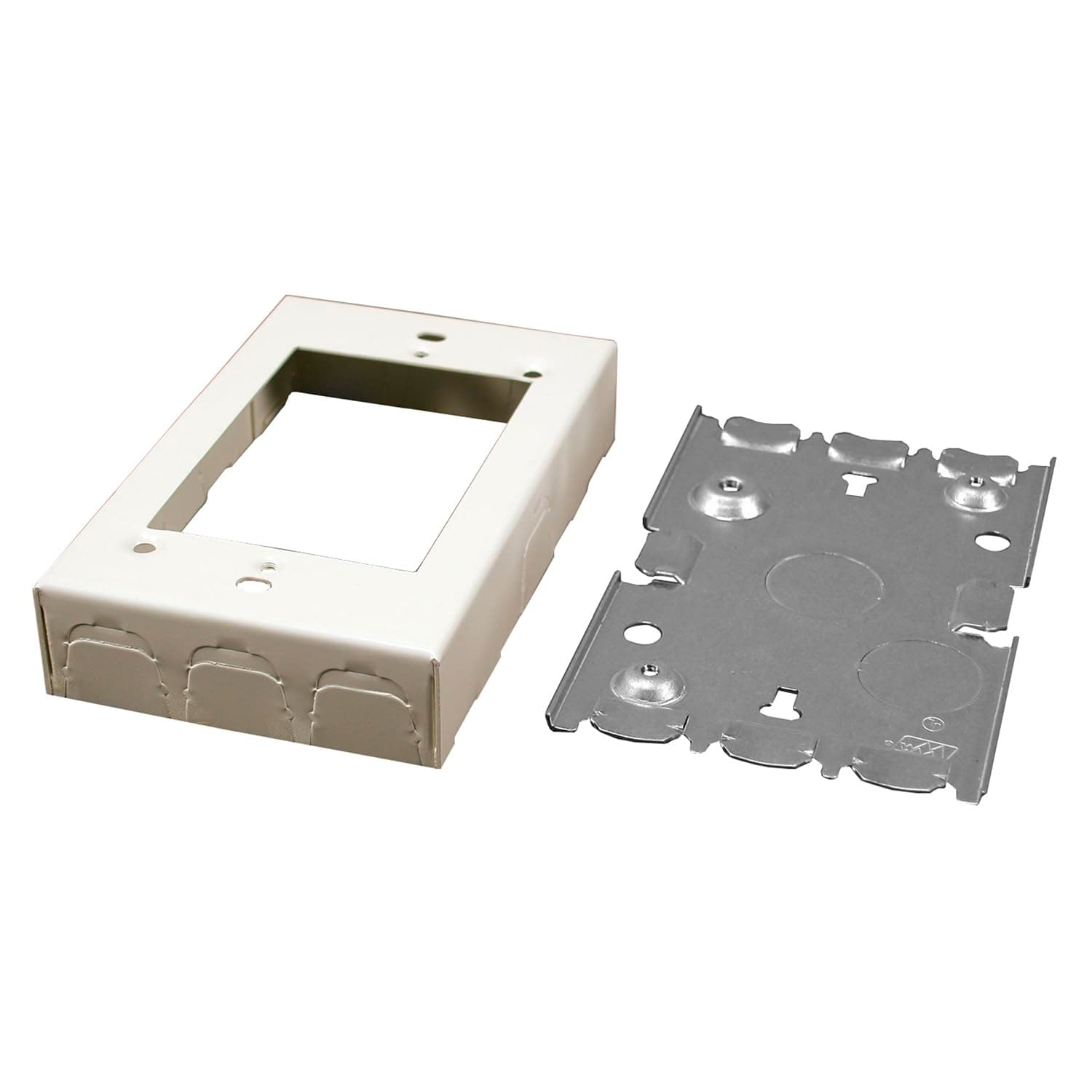 Legrand Wiremold B-2 Metal Raceway for Extending Power, 500 Series, 1 Gang Outlet Box, 1" Deep, Ivory (1 Pack)