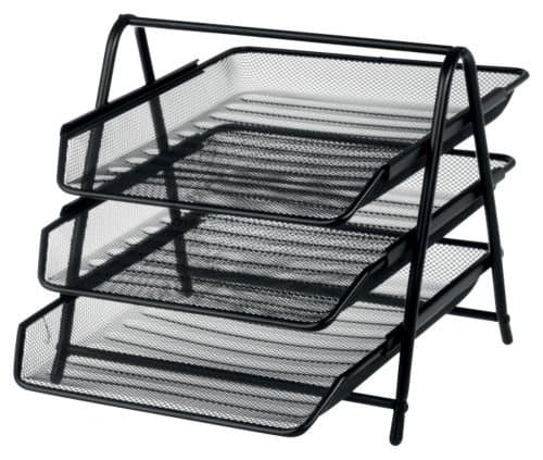 Office Depot 3 tier Range Black Wire Mesh 3 Tier Desk Letter Trays
