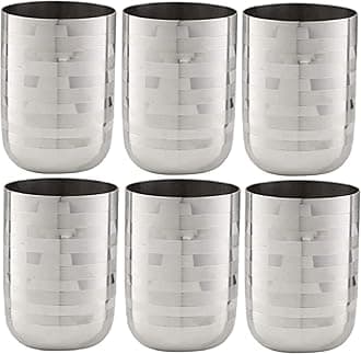 Neelam Stainless Steel 7.5 22G Diamond Royal Glass, 400 ml, Silver, Set of 6