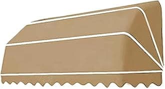 French Curved Retractable Awning Folding Patio Awning Canopy, Balcony Canopy, Polyester Foldable Awning, Diy Courtyard Retractable Awning For Yard, Balcony, Porch 70 * 50 * 50cm brown