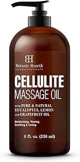 Botanic Hearth Cellulite Massage Oil - Cellulite Oil for Thighs - Unique Blend of Massage Essential Oils - Improves Skin Tone, Skin Firmness & Tightness - 8 fl oz