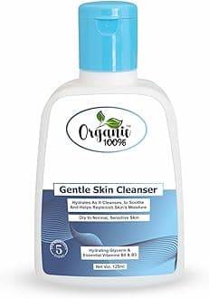 Organic 100% Face Wash Gentle Skin Cleanser for Dry to Normal, Sensitive Skin, 125 ml Hydrating Face Wash with Niacinamide, Vitamin B