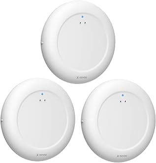 X-Sense WiFi Water Detector, Smart Water Detector, with App Warnings, Waterproof to IP67, Wireless Water Sensor for Kitchen, Bathroom, Basement, SBS50 Base Station Required, SWS0A, Set of 3