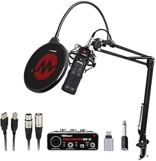 Wright WR BM 800 USB Condenser Microphone with Audio interface Mic Stand and POP Filter for Podcast and Studio Recording microphone Singing Condenser mic All Full Set Kit