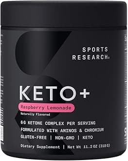 Keto Plus Exogenous Ketones with goBHB® - Premium Keto Powder Supporting Ketosis, Energy & Cognitive Function - Keto Certified · Vegan Friendly · 30 Servings (Raspberry Lemonade)