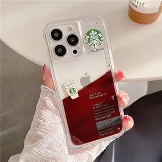COVERLY Compatible for iPhone 14 Star Bucks Liquid Coffee Floating Cup Case | Starbuck | Luxury Mobile Phone Hard Case Premium Cover Fashion Anti Shock TPU Back Cover for Apple iPhone 14