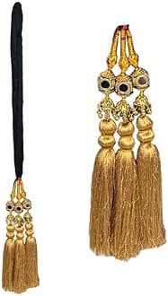 VTN Women's Patiala Shahi Parandi/Paranda/Traditional Braid Extension/Punjabi Choti (DNO4 Golden)
