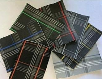 Lusso VW Golf GTI Tartan Fabric Vehicle Upholstery | 5mm Backed Scrim Foam | Standard Width of The roll 1.5 metres (Dark Gray)