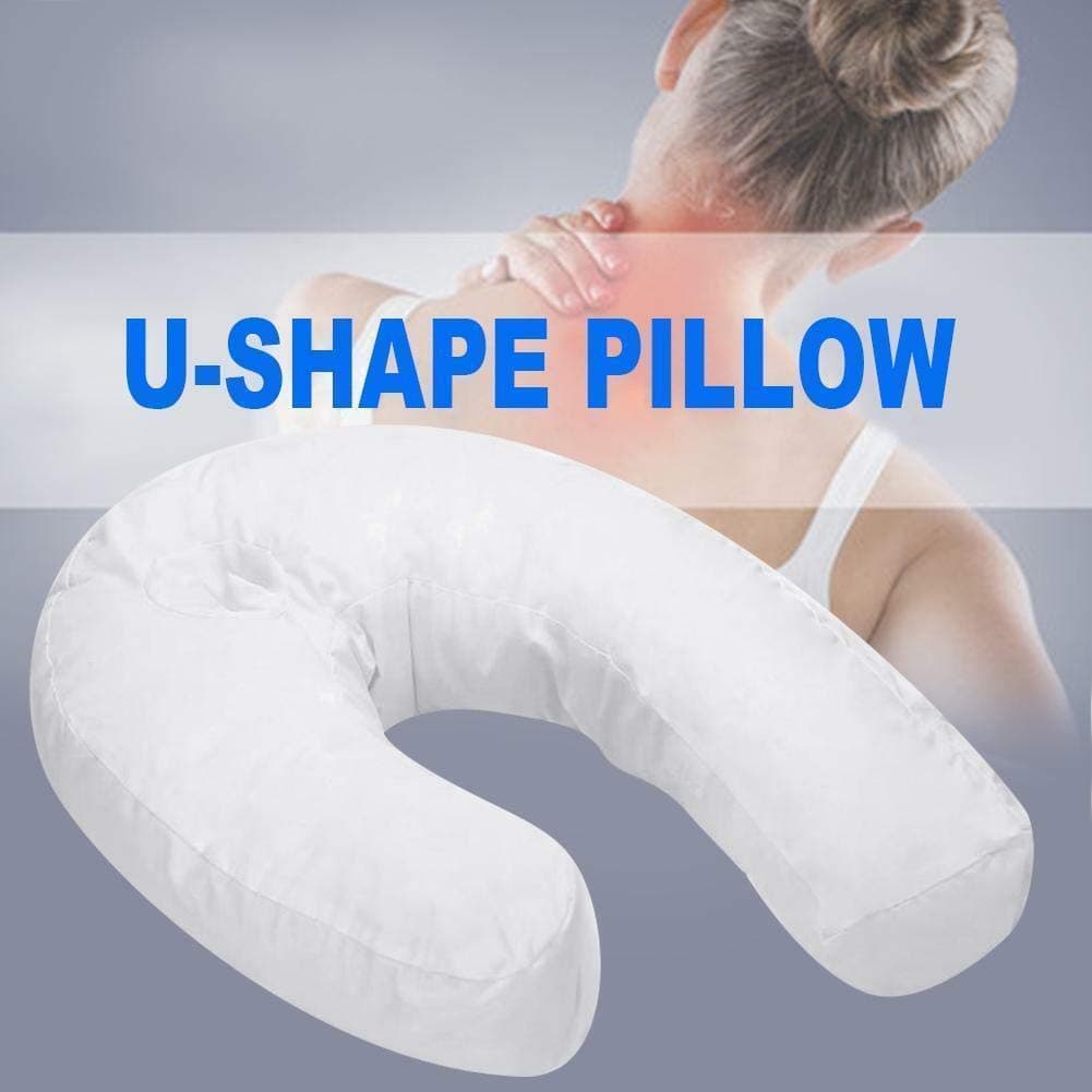 YOOUOOK Side Sleeper U-Shaped Pillow,Neck & Back Cushion - Keeps Your Throat/Spine While Sleeping Furnishing (White)