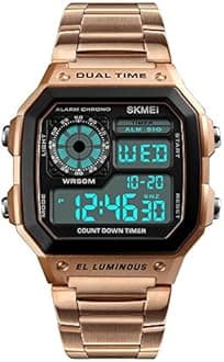 SKMEI Wrist Watch for Men, Digital Sports Waterproof Watch with Dual Time Chronograph Countdown Alarm Backlight