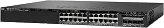 Cisco Catalyst 3650-48FS-S Network Switch, 48 Gigabit Ethernet (GbE) PoE+ Ports, four 1 G Uplinks, 1025WAC Power Supply, 1 RU, IP Base Feature Set, Enhanced Limited Lifetime Warranty (WS-C3650-48FS-S)