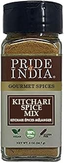 Pride of India - Kitchari Spice Seasoning – Made with Authentic Indian Spices – Good for Health Cleanse & Diet – Easy to Use – 2 oz. Small Dual Sifter Bottle