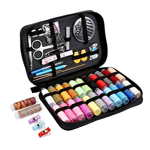Sewing KIT,JKtown Portable Basic Sewing Accessories,Spools of Thread, Mini sew Kits Supplies for Beginners,Traveller,Emergency,Family Starter to Mending and Repair (110)