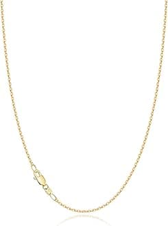Jewlpire18k Gold Plated 925 Sterling Silver Chain Necklace for Women, 1.2mm Cable Chain Necklace Thin & Dainty & Sturdy Women's Chain Necklaces 14/16/17/18/20/22/24 Inch, 16 Inch (Women's Choker