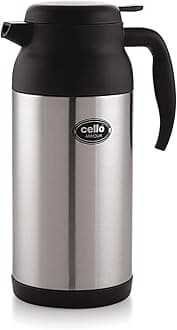 Armour Vacuum Insulated Carafe | Hot and Cold Flask | Vacuum Insulated Tea/Coffee Pot | 2000ml, Black (Stainless Steel)