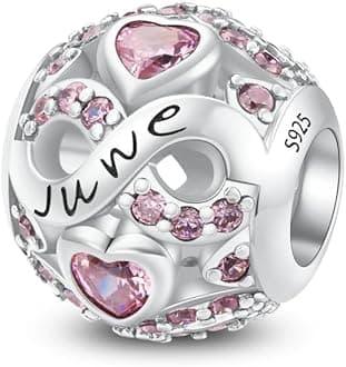 Birthstone Charms for Bracelet 925 Sterling Silver Bead Charm Happy Birthday Charm Jewelry Gift for Women