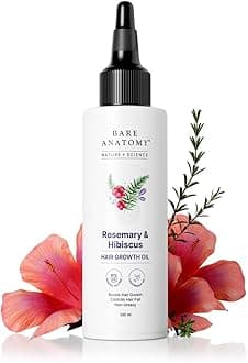 Bare Anatomy Nature x Science Rosemary Hibiscus Hair Growth Oil for Women & Men | Promotes New Hair Growth & Strengthens Hair | Nourishes Scalp & Controls Hair Fall | Suitable for All Hair Types-100ml