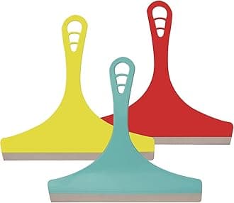 Zureni Kitchen Platform & Glass Squeegee Wiper All-Purpose Cleaning Windows Car Windshield Bathroom Mirrors Table Cleaner (Set of 3, Random Colours)