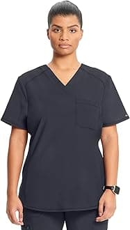 InfinityV-Neck Scrub Top for Women with Rib-Knit Panel and Shirttail Hem CK687A