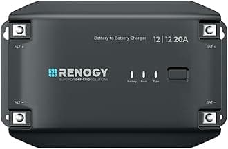 Renogy DC to DC Charger 12V 20A - Multi-Stage Charger for LiFePO4, AGM, Gel, Flooded Batteries | Car, RV, Marine & Boat Battery Charger with Bluetooth Compatibility