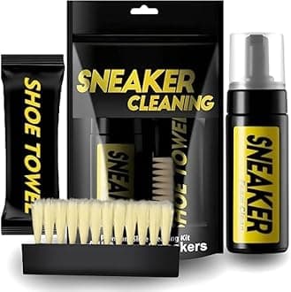 HAYAPOINTSneaker Shoe Cleaning Kit, 5.3oz Water-Free Foam Cleaner with Brush, Scrubber, Microfibre Cloth, Spray, Shoe Shine & Polish, Magic Eraser for Shoes