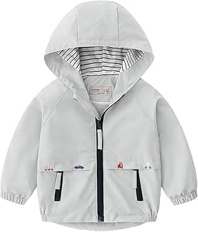 Toddler Boys Windbreaker Casual Outerwear Kids Lightweight Zip Hooded Jacket Baby Cute Dust Coat
