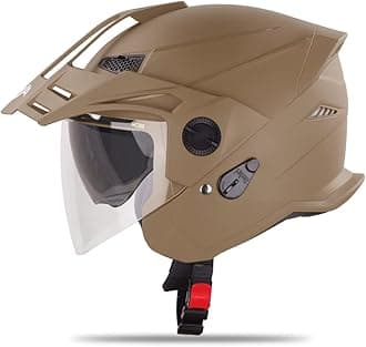 Steelbird Sbh-23 Gt Plus Open Face Isi Certified Motorcycling Helmet With Inner Sun Shield (Medium 580 Mm, Dashing Desert Storm)