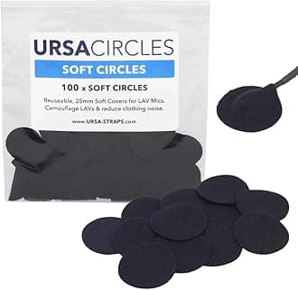 URSA Soft Circles: Reusable Soft Covers That Provide a Shield Against the Wind and Camouflage for Lavalier Mics. (100x Soft Circles, Black)