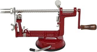 Johnny Apple Peeler Apple Peeler, Cast Iron, Red1, Stainless Steel Blades
