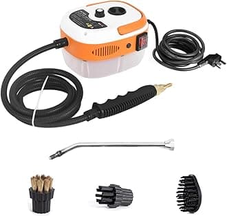 Irishom 2500W Handheld Steam Cleaner High Temperature Pressurized Steam Cleaning Machine Portable Car Steamer with Brush Heads (Orange)