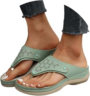 Womens Sandals Comfortable Dressy Arch Support Orthopedic Slippers Summer Vintage Slip On Orthotic Thong Flip Flops