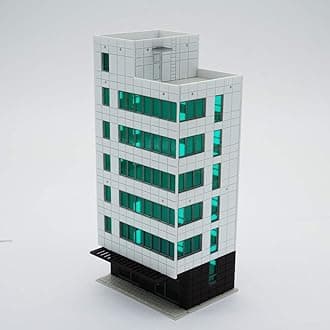 Railway Colored Modern City Business Building Tall Office N Scale