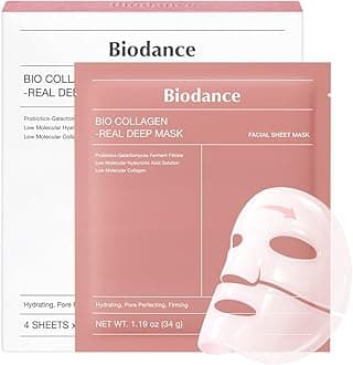 – Bio-Collagen Real Deep Face Mask 4 Pcs | Hydrogel Overnight Mask | Pore Minimizing and Elasticity Improvement | Korean Face Mask for Glass Skin | Korean Skincare, Easter Gifts