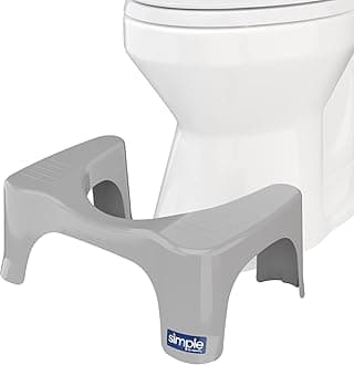 The Original Bathroom Toilet Stool, Curve Lightweight with Sleek and Modern Design, Gray, 7"