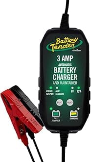 3 AMP Battery Charger and Maintainer - Automotive Switchable 12V or 6V Smart Automatic for Cars SUVs and Trucks - Lead Acid, AGM, Gel, & Lithium Battery Charger - 022-0202-COS