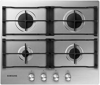 Samsung 4 Burner Gas Hob NA64D3010AS/U1 with Cast Iron Grates, Stainless Steel