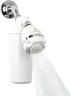 AQ-4100-E Water System w/Adjustable Head 90% of Chlorine-Carbon & KDF Filtration Media-Soften Skin and Hair from Hard Water-AQ-4100-E-WaterSense Certified Shower Filter, White