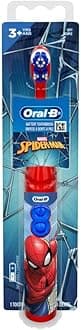 Kid's Battery Toothbrush Featuring Marvel's Spiderman, Soft Bristles, for Kids 3+
