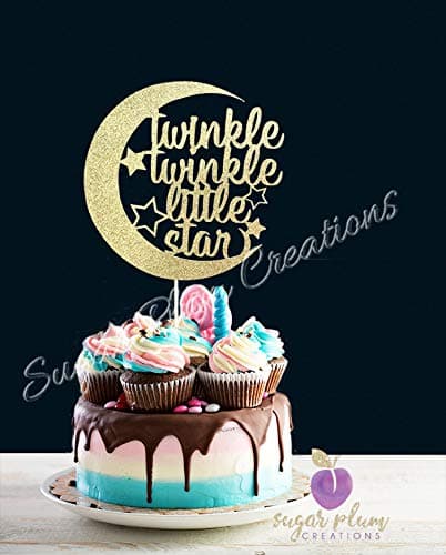 Twinkle Twinkle Little Star Cake Topper Half Moon