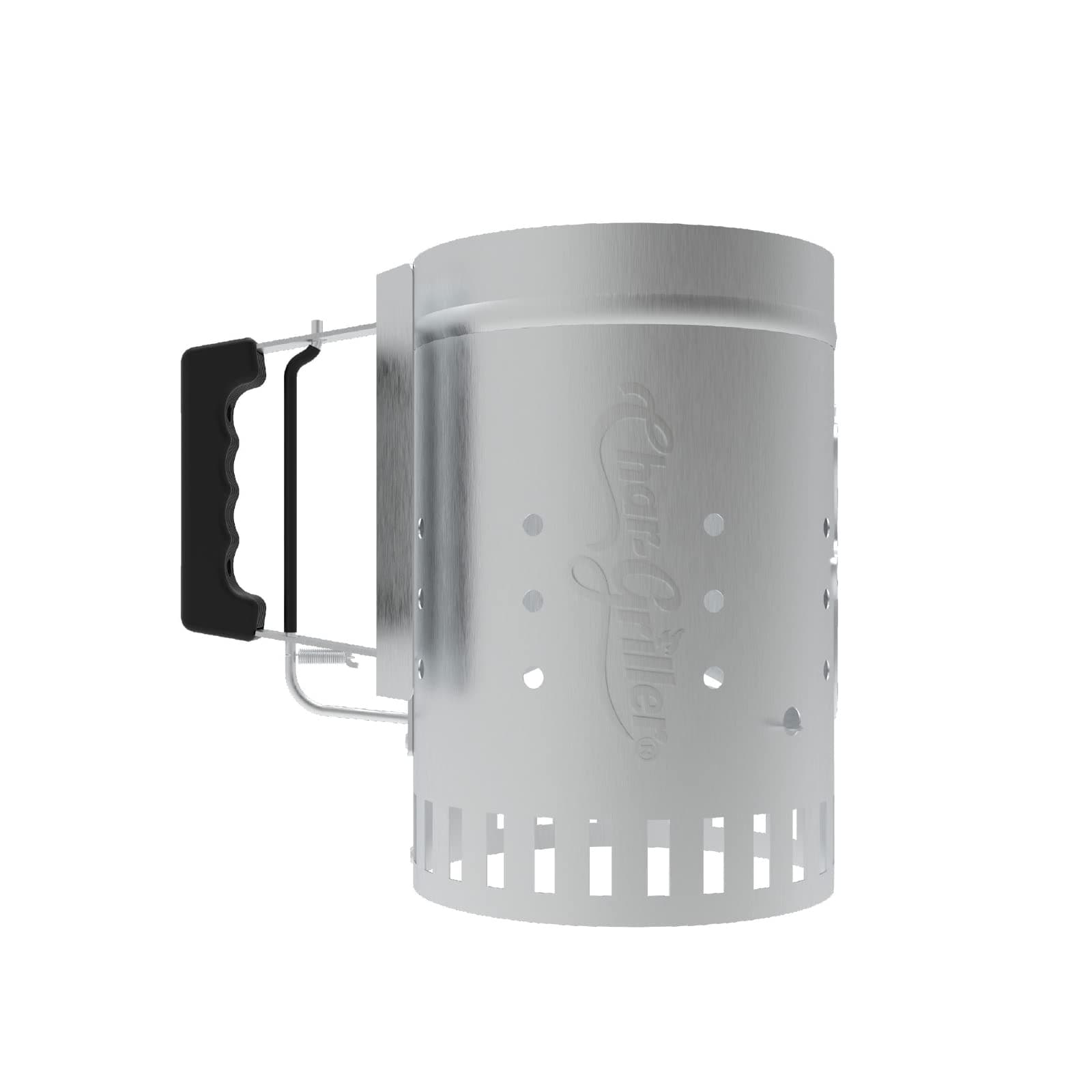 Char-Griller® Charcoal Grill Chimney Starter with Quick Release Trigger for Quickly Lighting BBQ Coals, Compatible with Any BBQ Charcoal Grill, 12-Inch