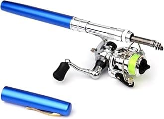 doorslay Pen Fishing Rod Kit Mini Fishing Pole Pocket Pen Rod Set Fishing Rod Pen Portable Telescopic Fishing Rod with Spinning Reel Fishing Rod Reel Combo for Travel Saltwater Freshwater Sea