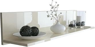 Vladon Skadu Wall-Mounted Shelf, Floating Shelf with a Practical Storage Surface, cream high gloss (97.5 x 18.5 x 18.5 cm)