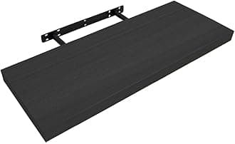 Black Floating Shelf, 3.8cm High x 80cm Wide x 23.5cm Deep